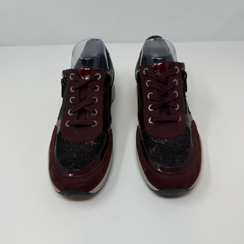 Mephisto YLONA Sneakers Women's 8.5 Marron Patent Leather Accents Metallic - Picture 4 of 13